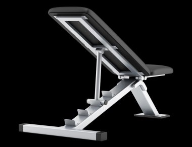 siyah arka plan üzerine izole ayarlanabilir spor salonu tezgah