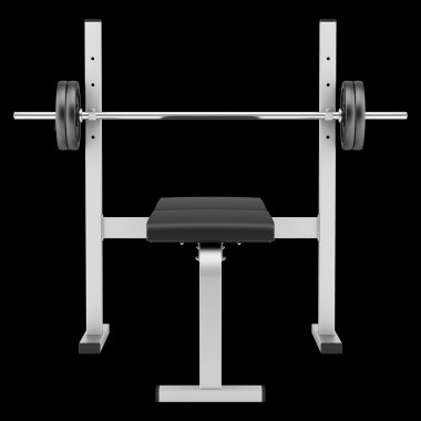 spor salonu düz ağırlık bench halter siyah arka plan üzerine izole ile