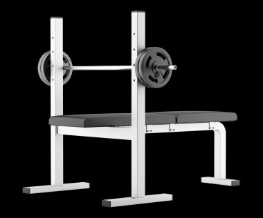 spor salonu düz ağırlık bench halter siyah arka plan üzerine izole ile