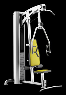 siyah arka plan üzerine izole multigym makine