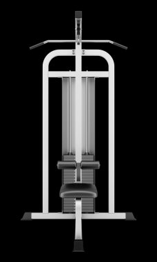 siyah arka plan üzerine izole jimnastik salonu aşağı açılır makine