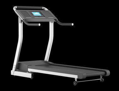 siyah arka plan üzerine izole koşu bandı