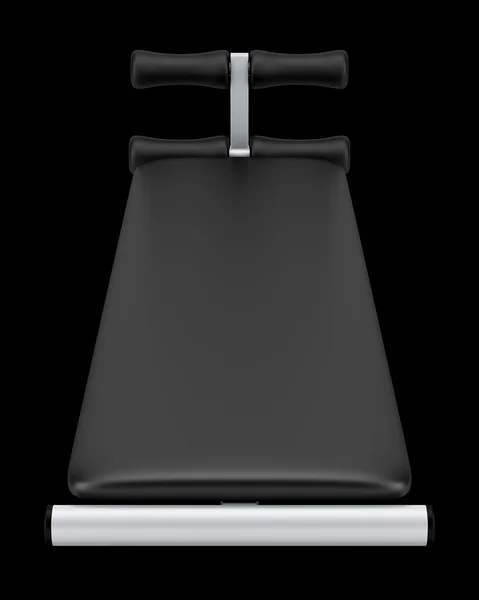 黑色背景上孤立的腹部健身房板凳 — 图库照片