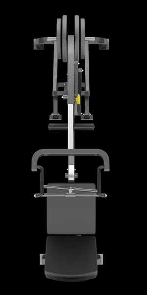 Top view of lever gym machine isolated on black background — Stock Photo, Image