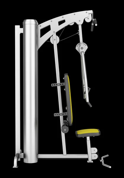 Multigym machine isolated on black background — Stock Photo, Image