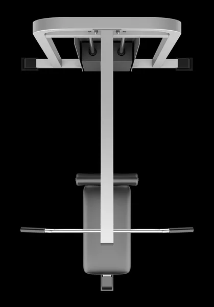 Top view of gym pull-down machine isolated on black background — Stock Photo, Image