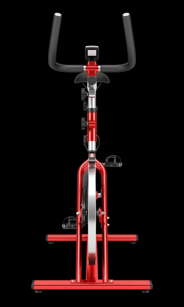 固定式自行车健身器上黑色背景孤立 — 图库照片