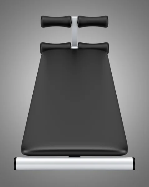 灰色的背景上孤立的腹部健身房板凳 — 图库照片