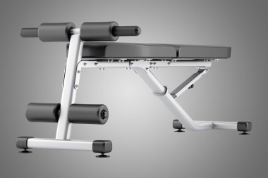 gri arka plan üzerinde izole ayarlanabilir spor salonu tezgah