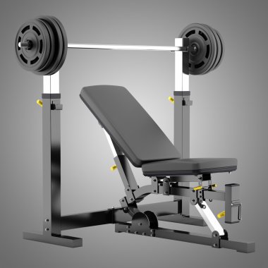 spor salonu ayarlanabilir ağırlık tezgah üzerinde gri backgr izole barbell ile