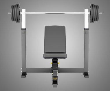 spor salonu ayarlanabilir ağırlık tezgah üzerinde gri backgr izole barbell ile