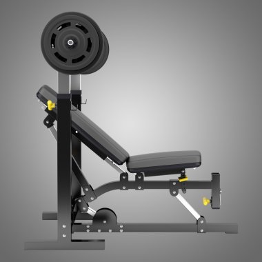 spor salonu ayarlanabilir ağırlık tezgah üzerinde gri backgr izole barbell ile