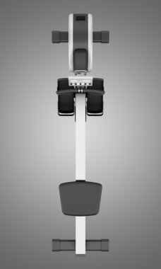 gri arka plan üzerinde izole jimnastik salonu kürek Makine üstten görünüm