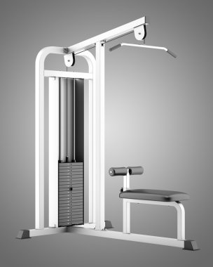 gri arka plan üzerinde izole jimnastik salonu aşağı açılır makine