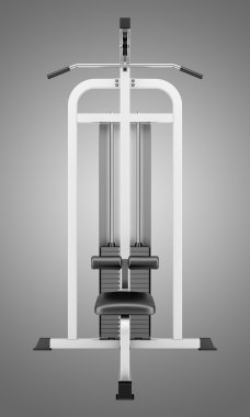 gri arka plan üzerinde izole jimnastik salonu aşağı açılır makine