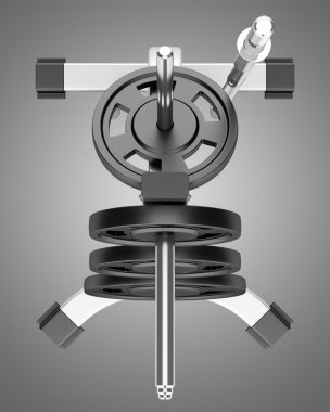 gri arka plan üzerinde izole jimnastik salonu ağırlık raf Üstten Görünüm