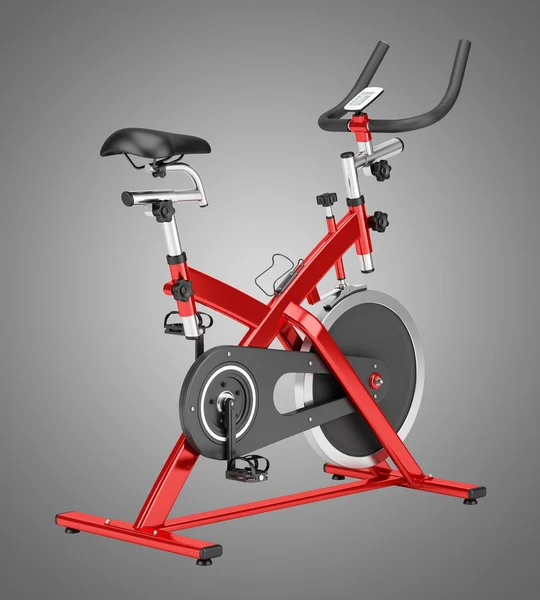 Stationary exercise bike isolated on gray background — Stock Photo, Image