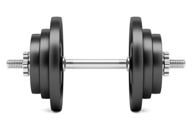 Dumbbell beyaz arkaplanda izole edildi