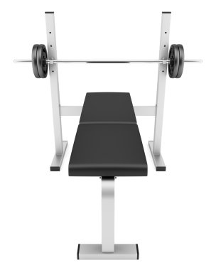 spor salonu düz ağırlık bench halter beyaz arka plan üzerinde izole ile