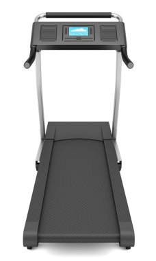 Koşu bandı beyaz arkaplanda izole edildi