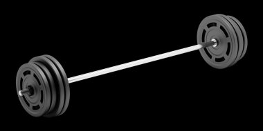 siyah arka plan üzerine izole halter