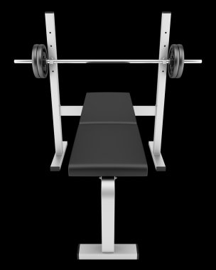 spor salonu düz ağırlık bench halter siyah arka plan üzerine izole ile