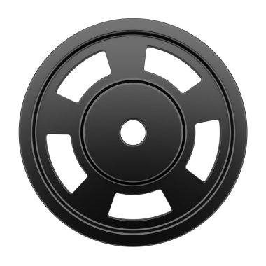 Beyaz arka plan üzerinde izole metalik halter ağırlık