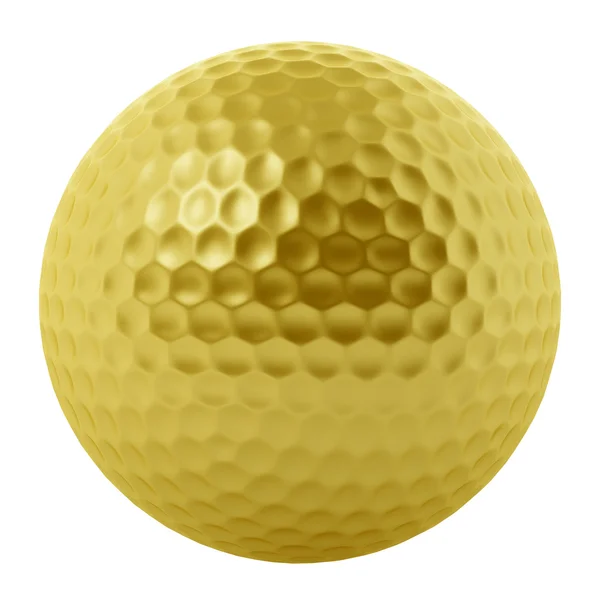 Golden golf ball isolated on white background — Stock Photo, Image