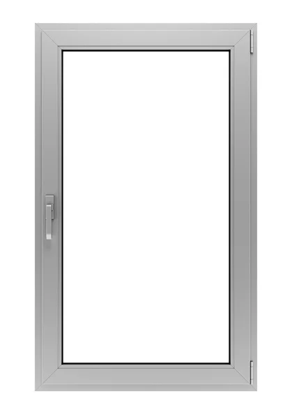 Gray metallic window isolated on white background — Stock Photo, Image