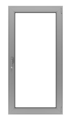 Beyaz arka plan üzerinde izole gri metalik pencere