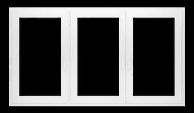 siyah arka plan üzerine izole pencere