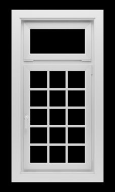 siyah arka plan üzerine izole pencere