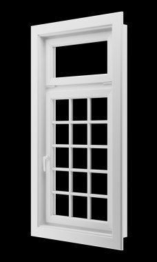 siyah arka plan üzerine izole pencere