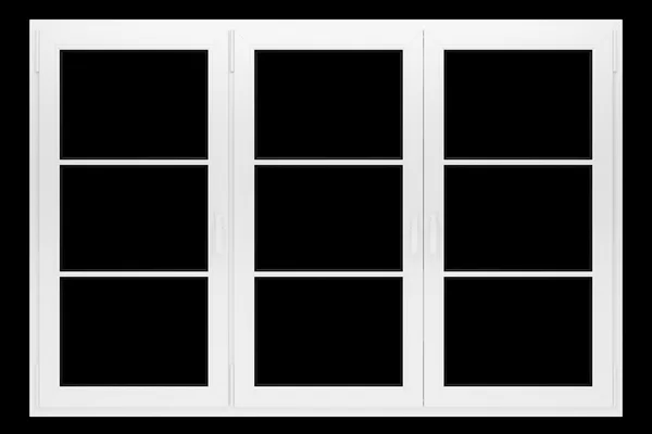 Siyah arka plan üzerine izole pencere — Stok fotoğraf