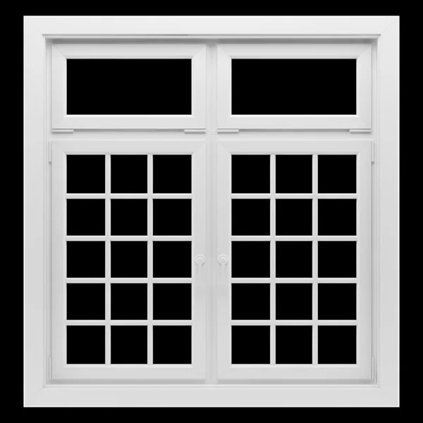 Siyah arka plan üzerine izole pencere — Stok fotoğraf