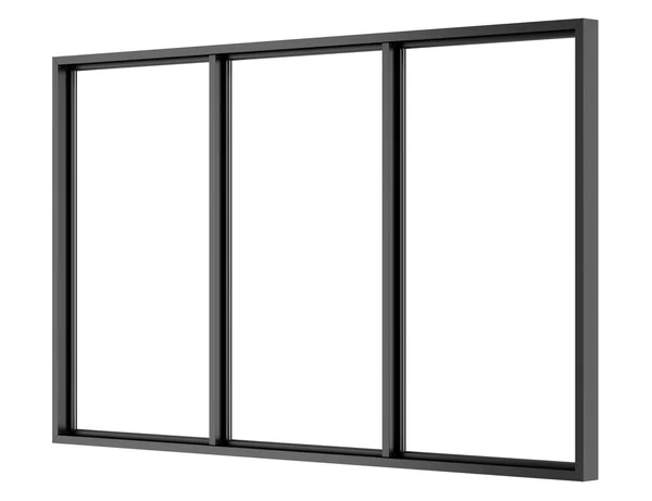 Black metallic window isolated on white background — Stock Photo, Image