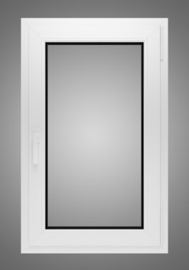 gri arka plan üzerinde izole penceresi