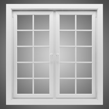 gri arka plan üzerinde izole penceresi