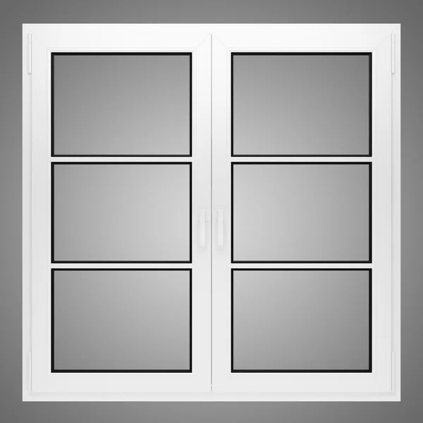 Fenster isoliert auf grauem Hintergrund — Stockfoto