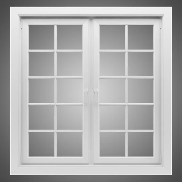 Вікно ізольовано на сірому фоні — стокове фото