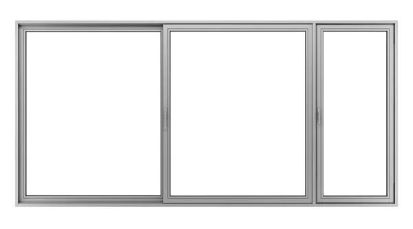 Šedé kovové okno izolovaných na bílém pozadí — Stock fotografie