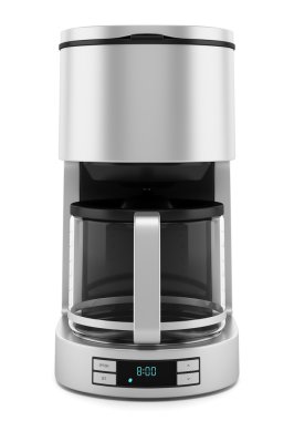 Beyaz arka plan üzerinde izole filtre kahve makinesi