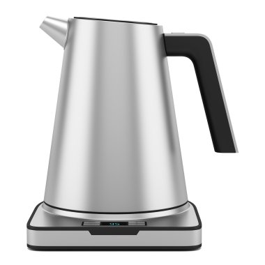 Beyaz arka plan üzerinde izole gri elektrikli su ısıtıcısı