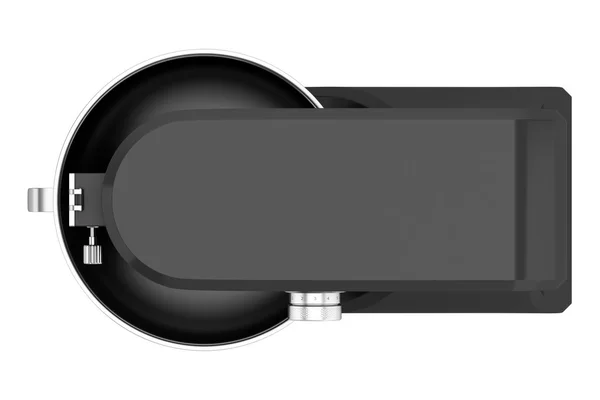 검은 주방 믹서 흰색 배경에 고립의 상위 뷰 — 스톡 사진
