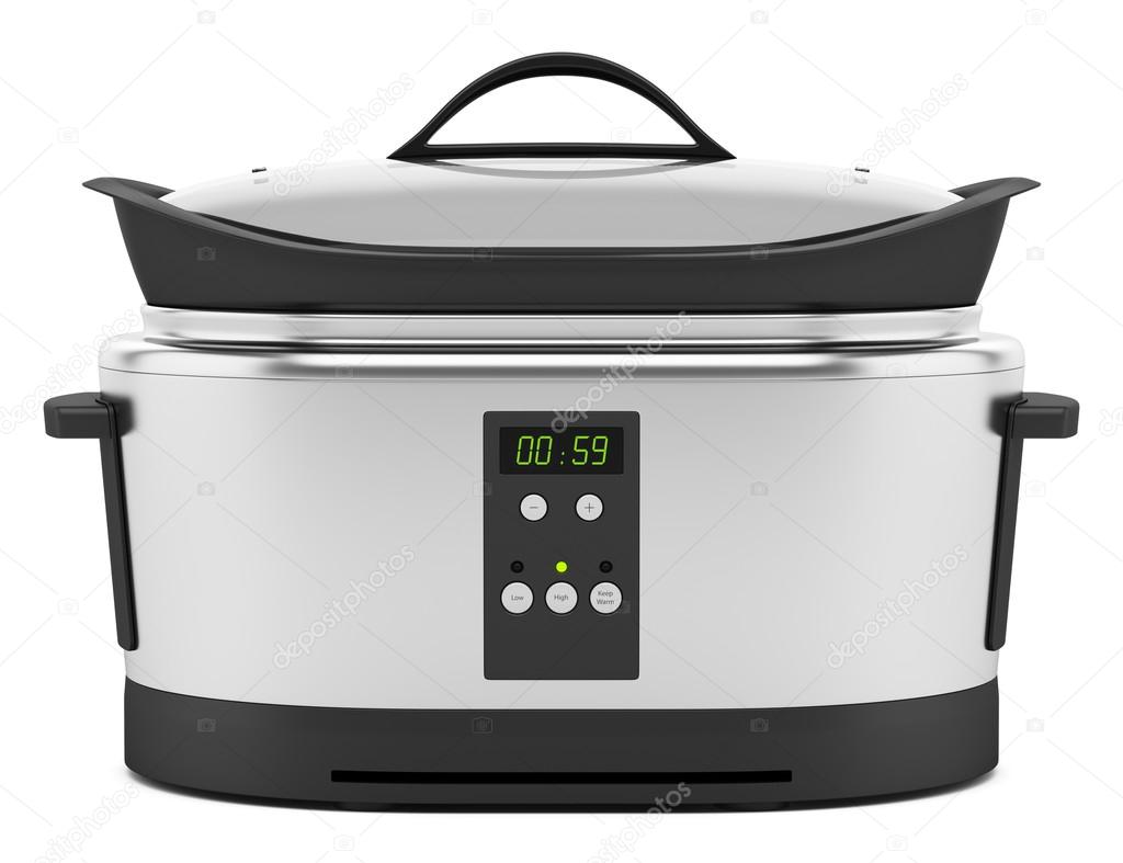 slow cooker isolated on white background