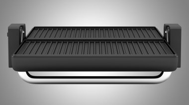 gri arka plan üzerinde izole elektrikli ızgara