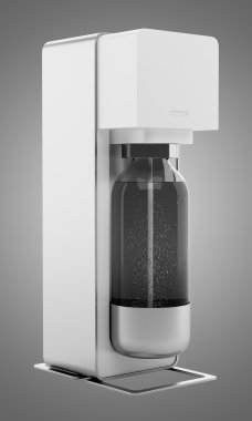 gri arka plan üzerinde izole modern soda sifon