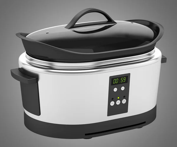 Slow cooker isolated on gray background — Stock Photo, Image