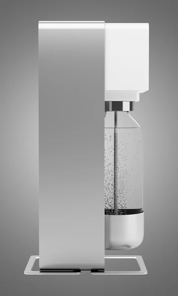 Moderna soda siphon isolerad på grå bakgrund — Stockfoto