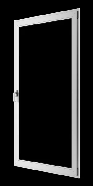 Gray metallic window isolated on black background — Stock Photo, Image